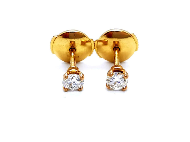 Boucles d'oreilles Boucles d'oreilles Puces Or jaune Diamant 58 Facettes 1003190CD