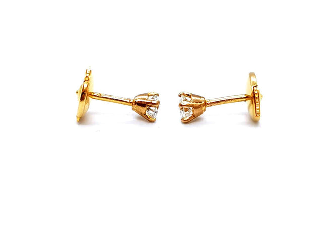 Boucles d'oreilles Boucles d'oreilles Puces Or jaune Diamant 58 Facettes 1003190CD