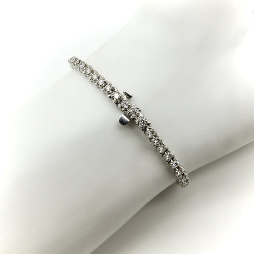Bracelet Bracelet tennis en or blanc 14K et diamants 58 Facettes