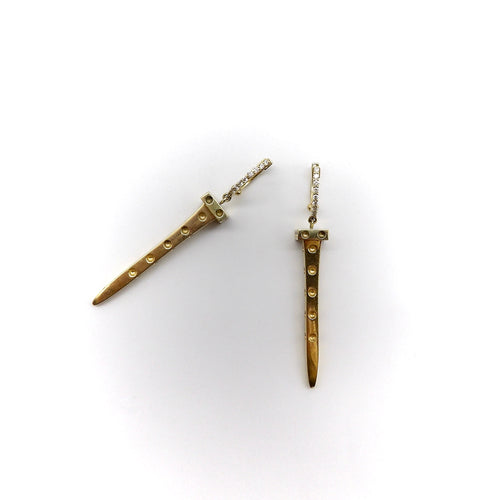 Boucles d'oreilles Roberto Coin Pois Moi Chiodo - Boucles d’oreilles clou en or 18k et diamants 58 Facettes