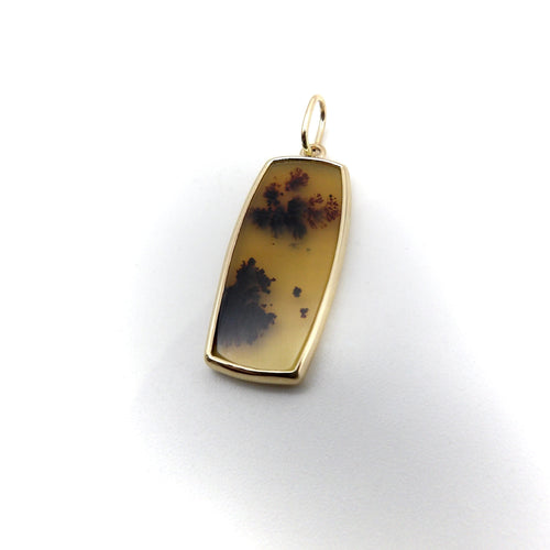 Pendentif Pendentif en agate paysage en or 14 carats 58 Facettes
