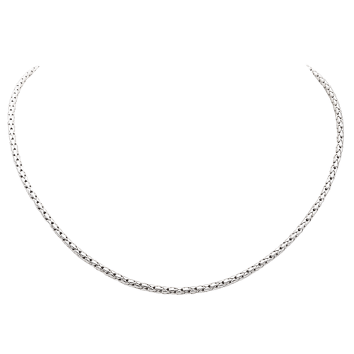 Collier Collier maille souple en or blanc 18 carats 58 Facettes 1011040CD