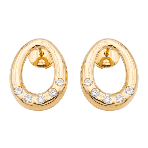 Boucles d'oreilles Boucles d'oreilles en or jaune 18 carats et diamants 58 Facettes 1029210CN
