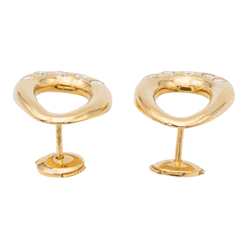 Boucles d'oreilles Boucles d'oreilles en or jaune 18 carats et diamants 58 Facettes 1029210CN