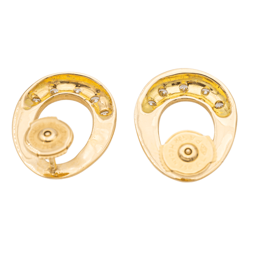 Boucles d'oreilles Boucles d'oreilles en or jaune 18 carats et diamants 58 Facettes 1029210CN