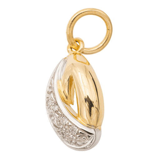 Pendentif Pendentif bicolore en or jaune et blanc 18 carats serti de diamants 58 Facettes 1048321CD
