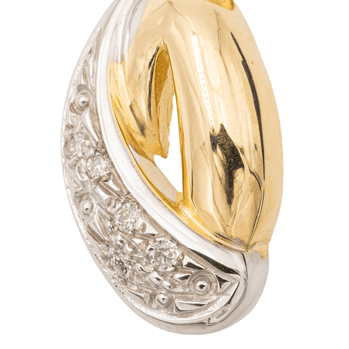 Pendentif Pendentif bicolore en or jaune et blanc 18 carats serti de diamants 58 Facettes 1048321CD