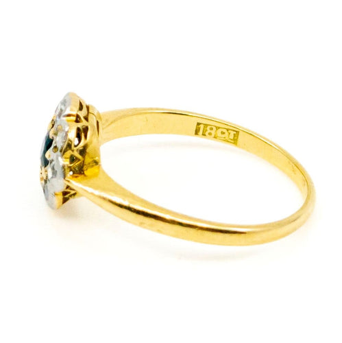 Bague 50.5 Bague marguerite en or 18 ct avec saphir et diamants 58 Facettes E62EF4CFF0784554BD6AB63C17DFC5FE
