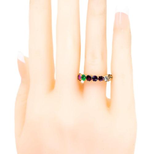 Bague 55 Bague "REGARD" multi-pierres précieuses en or jaune 14 carats 58 Facettes 60863359E7114DACAD1BC5FD1A805554