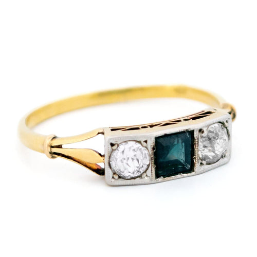 Bague 53 Bague Art déco en or 14k avec saphirs et diamants 58 Facettes D351F4A3CF4043F2B2AAD0EB0A6A2763