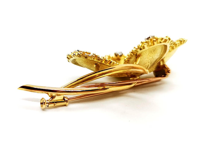 Broche Broche Vintage Or jaune Rubis, Diamant 58 Facettes 1089906CD