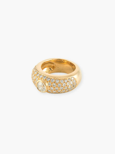 Bague 51 Bague jonc pavée en or jaune 18k et diamants 58 Facettes 130055