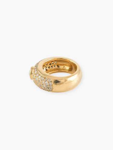 Bague 51 Bague jonc pavée en or jaune 18k et diamants 58 Facettes 130055