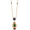 Atelier Georges Lenfant - Collier en or jaune, lapis lazuli, jade, néphrite, corail et onyx
