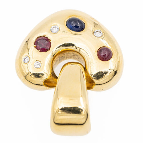 Pendentif Pendentif Coeur Or jaune Diamant, Rubis, Saphir 58 Facettes 1117935CN