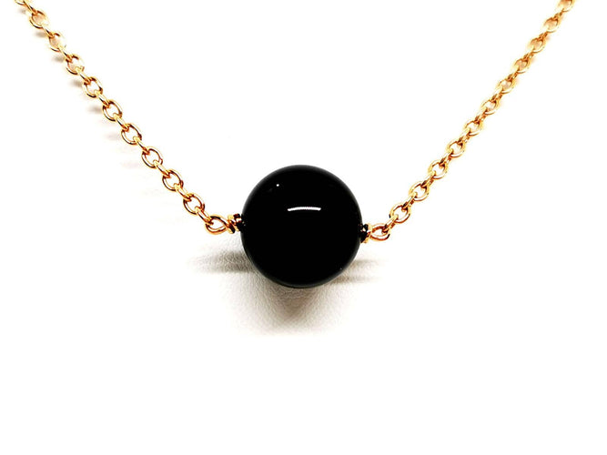 Collier Collier Chaîne + pendentif Or rose Onyx 58 Facettes 1126007CN