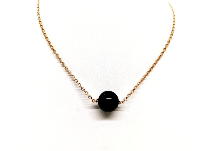 Collier Collier Chaîne + pendentif Or rose Onyx 58 Facettes 1126007CN