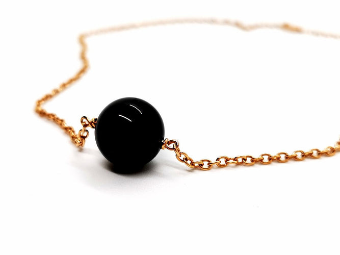 Collier Collier Chaîne + pendentif Or rose Onyx 58 Facettes 1126007CN