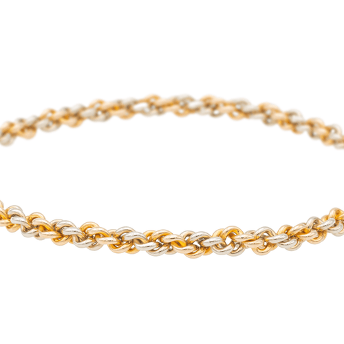 Bracelet Bracelet à maillons ronds en or blanc et or rose 18 carats 58 Facettes 1140999CN