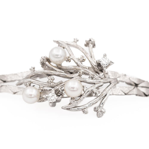 Bracelet Bracelet Vintage Or blanc Diamant, Perle 58 Facettes 1142143CN