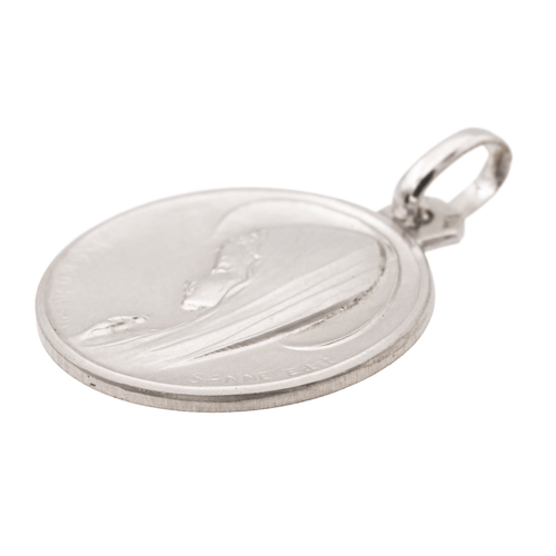 Pendentif Pendentif médaille religieuse en or blanc 18 carats 58 Facettes 1145651CD