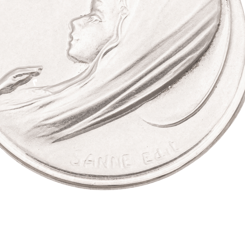 Pendentif Pendentif médaille religieuse en or blanc 18 carats 58 Facettes 1145651CD