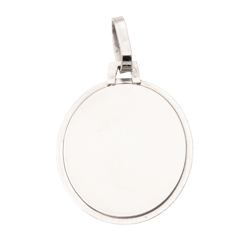 Pendentif Pendentif médaille religieuse en or blanc 18 carats 58 Facettes 1145653CD