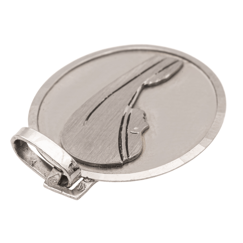 Pendentif Pendentif médaille religieuse en or blanc 18 carats 58 Facettes 1145653CD