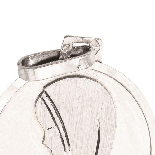 Pendentif Pendentif médaille religieuse en or blanc 18 carats 58 Facettes 1145653CD