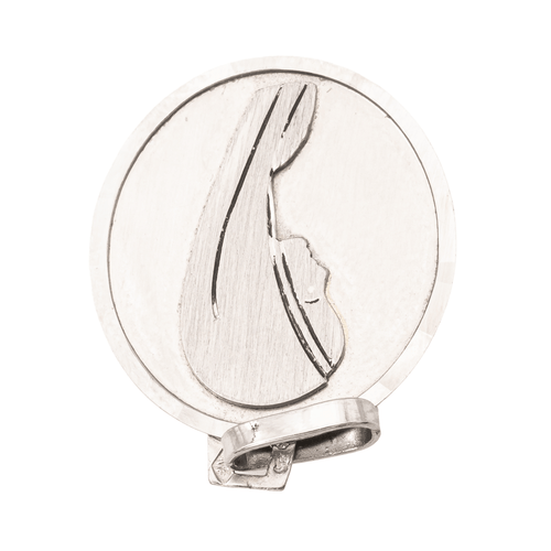 Pendentif Pendentif médaille religieuse en or blanc 18 carats 58 Facettes 1145653CD