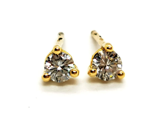 Boucles d'oreilles Boucles d'oreilles puces en or jaune 18 carats et diamants 58 Facettes 1152964CD