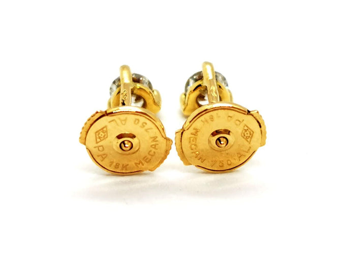 Boucles d'oreilles Boucles d'oreilles puces en or jaune 18 carats et diamants 58 Facettes 1152964CD