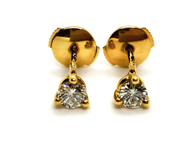 Boucles d'oreilles Boucles d'oreilles Puces Or jaune Diamant 58 Facettes 1152964CD