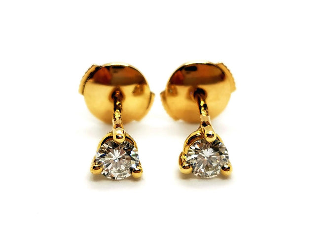 Boucles d'oreilles Boucles d'oreilles Puces Or jaune Diamant 58 Facettes 1152964CD