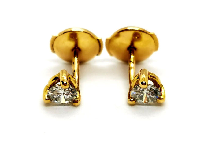Boucles d'oreilles Boucles d'oreilles Puces Or jaune Diamant 58 Facettes 1152964CD