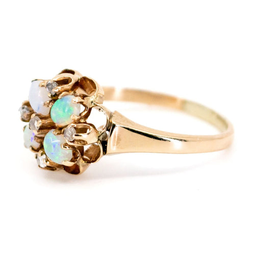 Bague 51 Bague en or 14 ct avec opale et diamants taille rose 58 Facettes EBA14B5F32F04E2EAFE4C909E9967F85