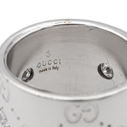 Bague 52 Gucci Bague Icon Or blanc Diamant 58 Facettes 1160020CN