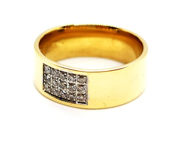 Bague 51 Bague en or jaune et or blanc 18 carats avec diamants 58 Facettes 1161919CN