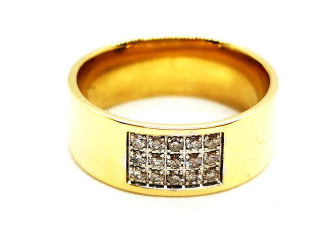 Bague 51 Bague en or jaune et or blanc 18 carats avec diamants 58 Facettes 1161919CN