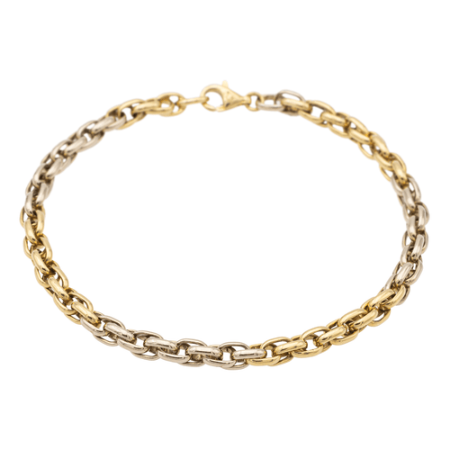 Bracelet Bracelet Maille ovale Or jaune, Or blanc 58 Facettes 1161958CD