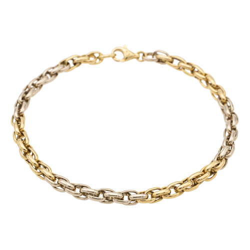 Bracelet Bracelet maille ovale en or jaune et or blanc 18 carats 58 Facettes 1161958CD