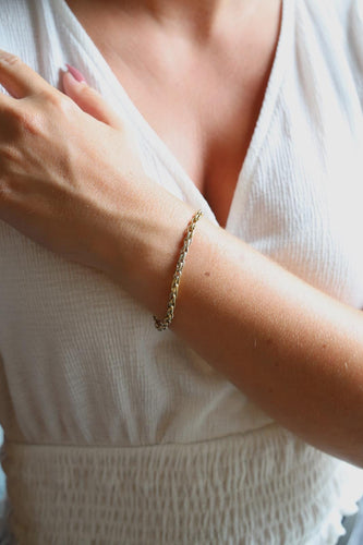 Bracelet Bracelet maille ovale en or jaune et or blanc 18 carats 58 Facettes 1161958CD