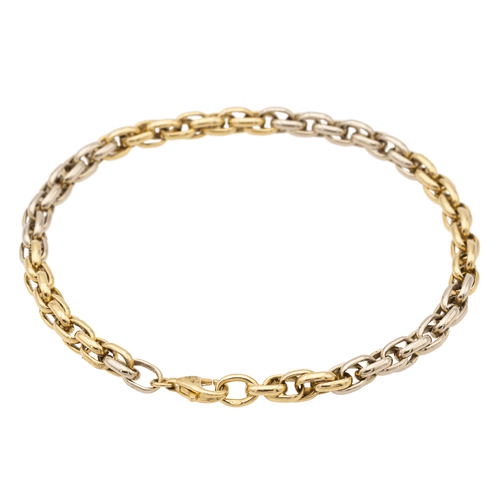 Bracelet Bracelet Maille ovale Or jaune, Or blanc 58 Facettes 1161958CD