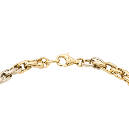 Bracelet Bracelet maille ovale en or jaune et or blanc 18 carats 58 Facettes 1161958CD