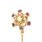 Broche Épingle à cravate fleur en or jaune 18 carats, citrine et rubis 58 Facettes 1161965CD