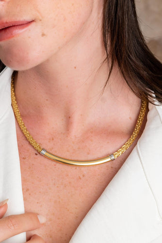 Collier Collier vintage en or jaune et or blanc 18 carats 58 Facettes 1161976CD