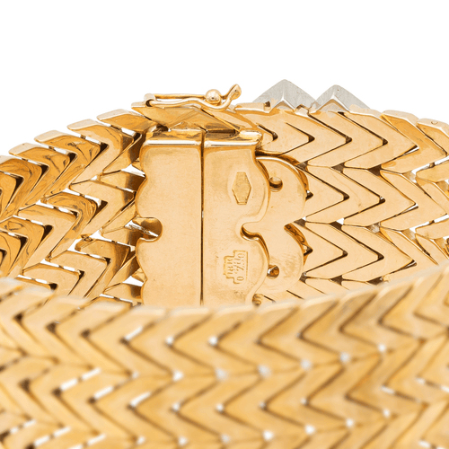 Bracelet Bracelet Manchette Or jaune, Or blanc Diamant 58 Facettes 1165771CN