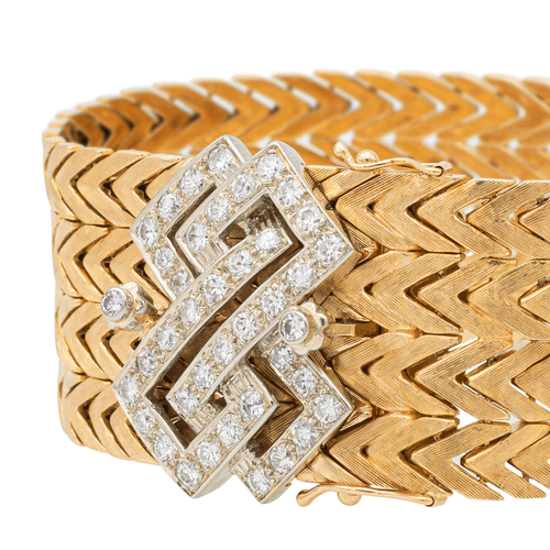 Bracelet Bracelet Manchette Or jaune, Or blanc Diamant 58 Facettes 1165771CN