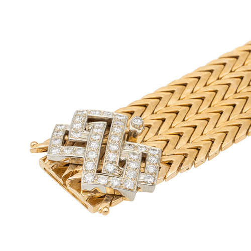 Bracelet Bracelet Manchette Or jaune, Or blanc Diamant 58 Facettes 1165771CN