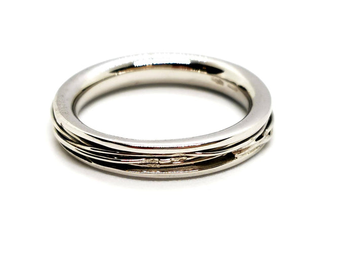 Bague 55 Bague Alliance Or blanc 58 Facettes 1178339CD